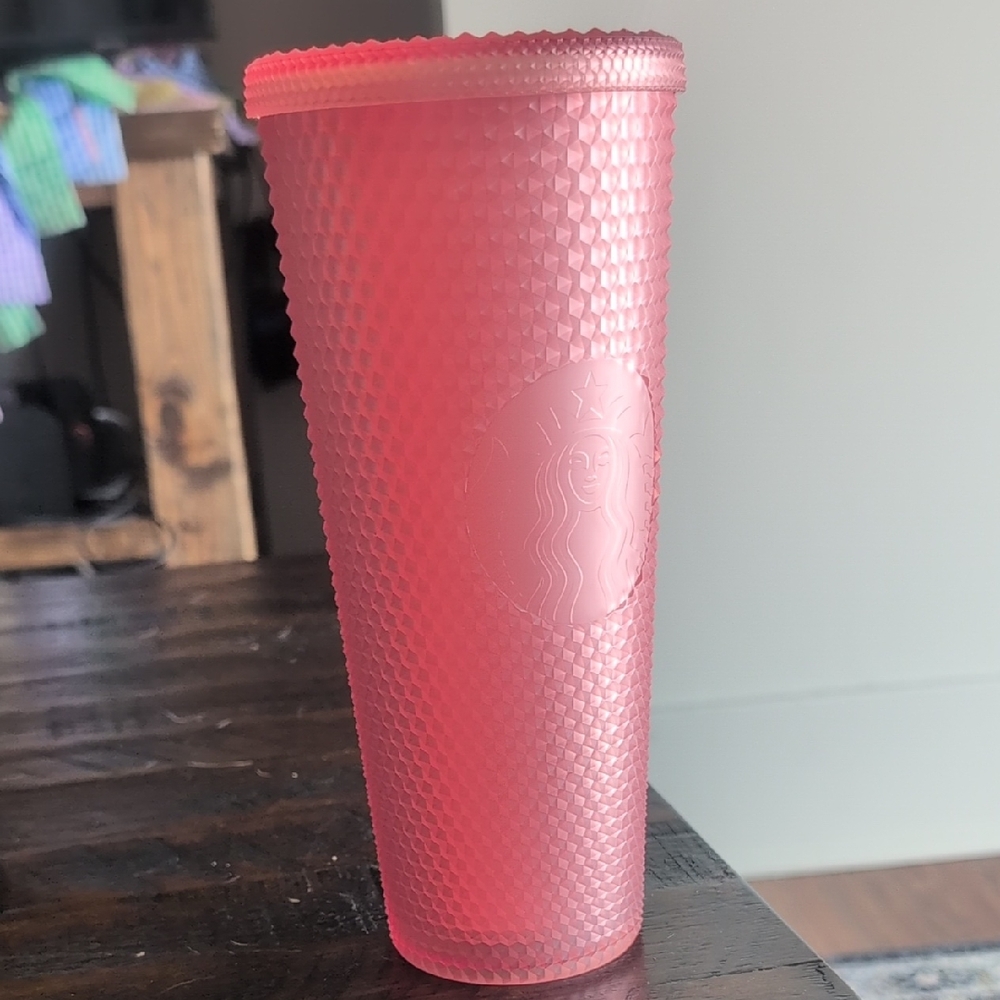 Starbucks Matte Pink Studded Cold Cup with Lid